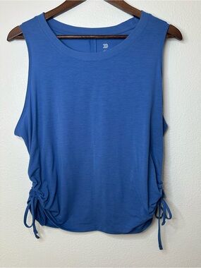 all in motion Blue Sleeveless Side-Ruched Tank